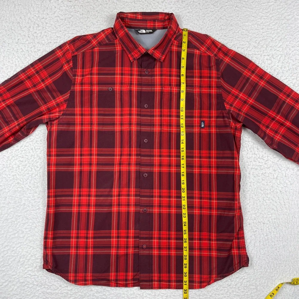 The North Face Button Down Shirt Mens XL Red Plaid Long Sleeve Outdoor 0CP4H